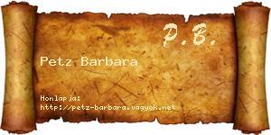 Petz Barbara névjegykártya
